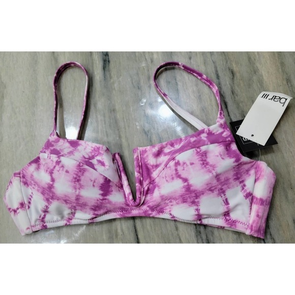 Bar III Summer Stripes V Wire Bikini Top Small NWT - Picture 2 of 6